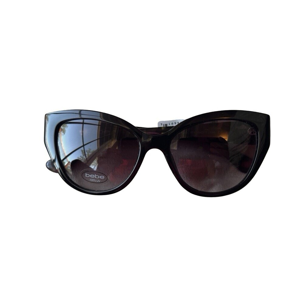 Bebe BBOS1003G Black Oversized Cat Eye Sunglasses 54-17-140 UV Protection